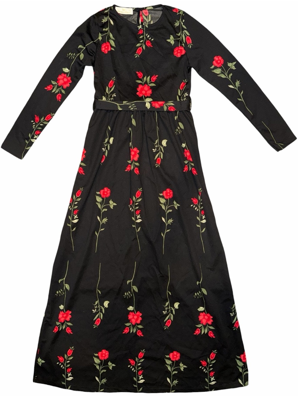 Vintage Floral Long Sleeve Maxi Dress
